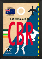 Listing image for CANBERRA AIRPORT CODE CBR Framed Wall Art Poster Canvas Print Picture