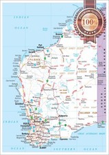Listing image for WESTERN AUSTRALIA WA STATE ROADS MAP OF AUS WALL CHART PRINT PREMIUM POSTER