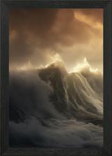 Listing image for Stormy Ocean Lighthouse 1 Framed Wall Art Poster Canvas Print Picture