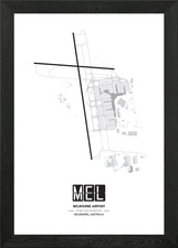 Listing image for Melbourne Airport Map Framed Wall Art Poster Canvas Print Picture