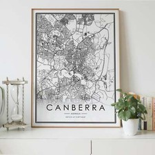 Listing image for Canberra City Lines Map Wall Art Poster Print. Great Home Decor