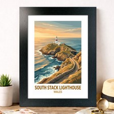 Listing image for South Stack Lighthouse, Wales Travel Poster Giclee Art Print