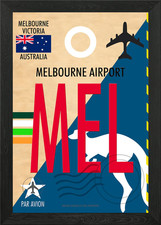 Listing image for MELBOURNE AIRPORT CODE MEL Framed Wall Art Poster Canvas Print Picture